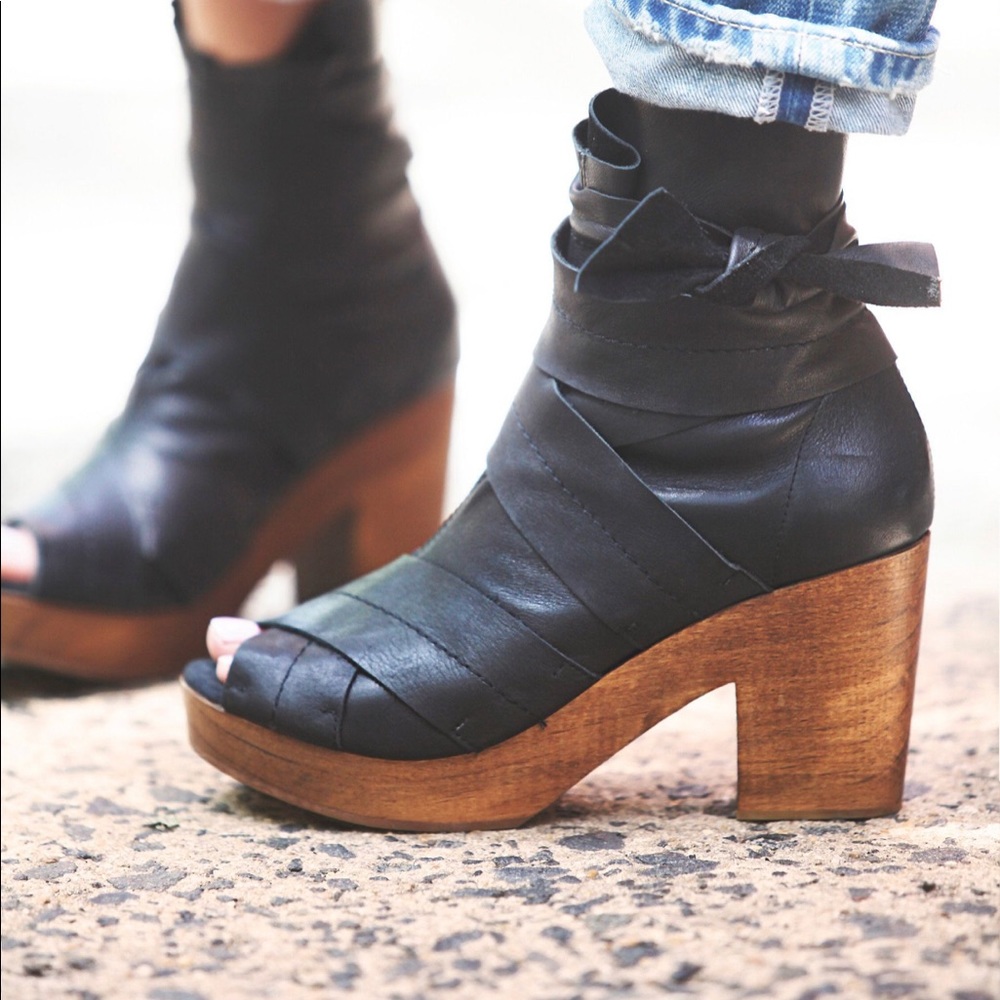 Free People Black Heeled Boots